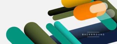 Yuvarlak şekiller ve çizgiler üst üste biniyor. Duvar kağıdı afişi veya iniş sayfası için vektör illüstrasyonu