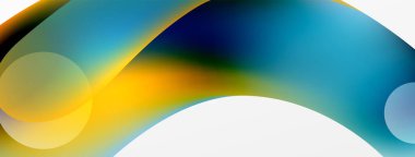 Fluid abstract background, round shapes and circle flowing design for wallpaper, banner, background or landing