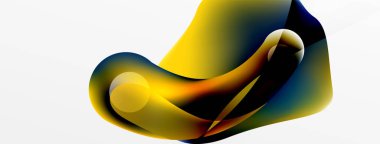 Fluid abstract background, round shapes and circle flowing design for wallpaper, banner, background or landing