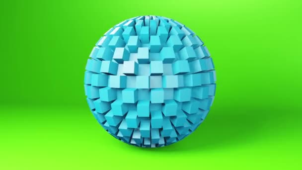 Абстрактная Цветовая Сфера Кубического Фона Анимации Бесшовный Цикл Видео — стоковое видео
