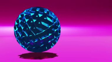 Animation wallpaper - rotating glossy sphere. Futuristic scene with 3d geometric form background. Motion graphics seamless looping video