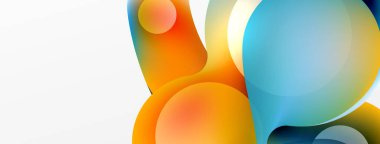 Fluid abstract background. Liquid color gradients composition. Round shapes and circle flowing design for wallpaper, banner, background or landing