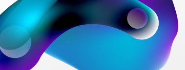 Fluid abstract background. Liquid color gradients composition. Round shapes and circle flowing design for wallpaper, banner, background or landing