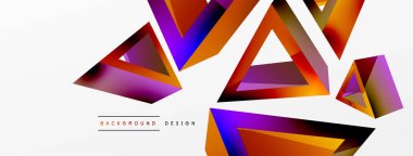 3d triangle abstract background. Basic shape technology or business concept composition. Trendy techno business template for wallpaper, banner, background or landing