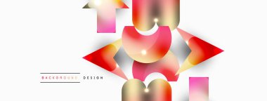 Dinamik bileşim, parlak geometrik şekiller soyut arkaplan. Duvar kağıdı, afiş, arkaplan veya iniş için moda tekno iş şablonu