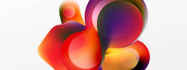 Fluid abstract background. Liquid color gradients composition. Round shapes and circle flowing design for wallpaper, banner, background or landing