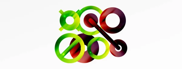 Fondo Abstracto Geométrico Mínimo Diseño Círculos Líneas Formas Redondas Plantilla — Vector de stock