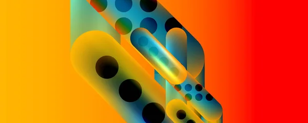Techno Shapes Lines Abstract Background Glossy Elements Vector Illustration Wallpaper — Image vectorielle