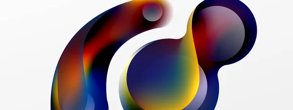 Fluid Abstract Background Shapes Circle Flowing Design Wallpaper Banner Background — Stok Vektör