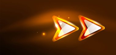 Neon parıldayan tekno çizgiler ve oklar, yüksek teknolojili soyut arkaplan şablonu