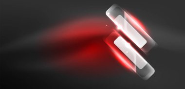 Neon hız oku ve çizgi arka planı şekillendirir. Parlak arka planlı yüksek teknoloji konsepti. Karanlıkta parlayan ışık efekti