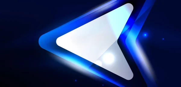 Freccia Blu Neon Velocità Linee Sfondo Forme Concetto Tech Con — Vettoriale Stock