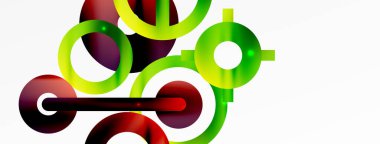 Minimum geometrik soyut arkaplan. Çember, çizgi ve yuvarlak şekiller tasarımı. Duvar kağıdı, afiş, arkaplan veya iniş için moda tekno iş şablonu