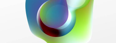 Fluid abstract background, round shapes and circle flowing design for wallpaper, banner, background or landing