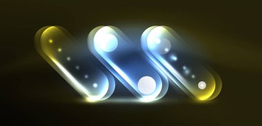 Soyut parlak neon ışıklı tekno daireler arka planı