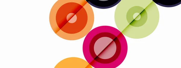 Circles Shadows Trendy Minimal Geometric Composition Abstract Background — Stock Vector