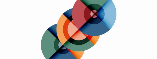Kreise Mit Schatten Trendige Minimale Geometrische Komposition Abstrakten Hintergrund — Stockvektor