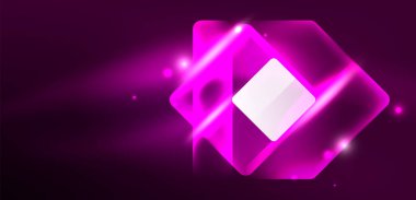 Neon parıldayan tekno çizgiler ve oklar, yüksek teknolojili soyut arkaplan şablonu