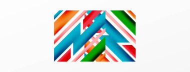 Minimum geometrik soyut arkaplan. Dinamik 3D çizgi kompozisyonu. Duvar kağıdı, afiş, arkaplan veya iniş için moda tekno iş şablonu