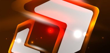 Neon parıldayan tekno çizgiler ve oklar, yüksek teknolojili soyut arkaplan şablonu