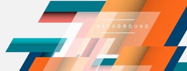 Vektör arkaplanı. Gölge efektli soyut örtüşen renk çizgileri tasarımı. Duvar kağıdı afişi için resim arkaplanı veya iniş sayfası