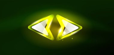 Neon parıldayan tekno çizgiler ve oklar, yüksek teknolojili soyut arkaplan şablonu