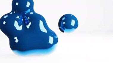 Krom sıvı baloncuklar şişiriliyor, dikişsiz animasyon tekno arka plan. 3D hareket grafikleri soyut döngüleme gelecekçi arka grup