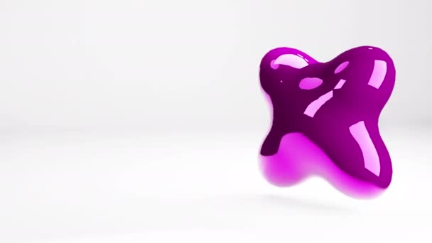 Techno Futurystyczne Płynne Tło Animacji Balon Kształcie Litery Chromowana Bańka — Wideo stockowe