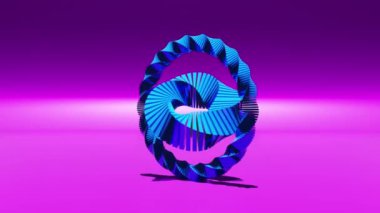Animation wallpaper - rotating glossy spiral. Futuristic scene with 3d geometric form background. Motion graphics seamless looping video