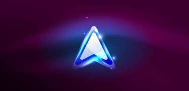 Neon parıldayan tekno çizgiler ve oklar, yüksek teknolojili soyut arkaplan şablonu