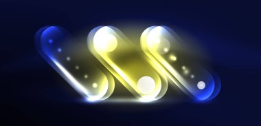 Soyut parlak neon ışıklı tekno daireler arka planı