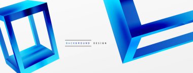 3D cube shapes vector geometric background. Trendy techno business template for wallpaper, banner, background or landing