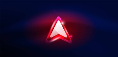 Neon hız oku ve çizgi arka planı şekillendirir. Parlak arka planlı yüksek teknoloji konsepti. Karanlıkta parlayan ışık efekti