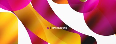 Metalik parlak geometrik yüzeyler, yuvarlak şekiller ve daireler. Duvar kağıdı, afiş, arkaplan, kart, kitap illüstrasyonu, iniş sayfası için dijital ağ geleceksel şablonu