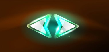 Neon parıldayan tekno çizgiler ve oklar, yüksek teknolojili soyut arkaplan şablonu