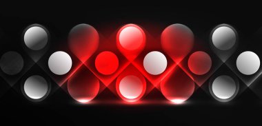 Soyut parlak neon ışıklı tekno daireler arka planı