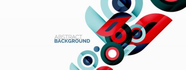 Soyut yuvarlak şekiller arka plan. Minimalist dekorasyon. Çemberleri ve halkaları olan geometrik arkaplan