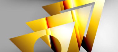 Trendy minimal geometric composition abstract background. Shadow lines and lights on glossy triangles backdrop. Vector Illustration For Wallpaper, Banner, Background, Card, Book Illustration