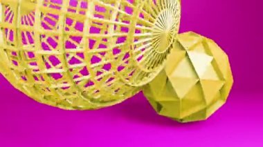 3D küre bileşimi, kusursuz hareket grafikleri arkaplanı. Döngü videosu
