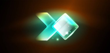 Neon parıldayan tekno çizgiler ve oklar, yüksek teknolojili soyut arkaplan şablonu