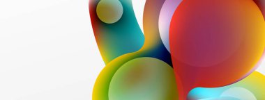 Fluid abstract background. Liquid color gradients composition. Round shapes and circle flowing design for wallpaper, banner, background or landing