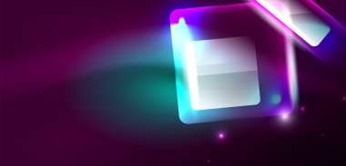 Neon parıldayan tekno çizgiler ve oklar, yüksek teknolojili soyut arkaplan şablonu