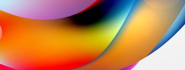 Fluid abstract background. Liquid color gradients composition. Round shapes and circle flowing design for wallpaper, banner, background or landing