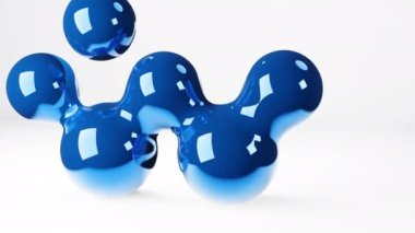 Krom sıvı baloncuklar şişiriliyor, dikişsiz animasyon tekno arka plan. 3D hareket grafikleri soyut döngüleme gelecekçi arka grup