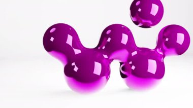 Krom sıvı baloncuklar şişiriliyor, dikişsiz animasyon tekno arka plan. 3D hareket grafikleri soyut döngüleme gelecekçi arka grup