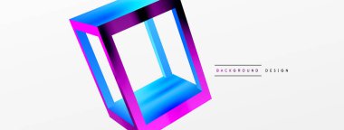 3D cube shapes vector geometric background. Trendy techno business template for wallpaper, banner, background or landing