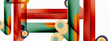 Renkli dinamik kompozisyon. Duvar kağıdı, afiş veya iniş için geometrik yaratıcı arkaplan