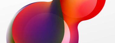 Fluid abstract background. Liquid color gradients composition. Round shapes and circle flowing design for wallpaper, banner, background or landing