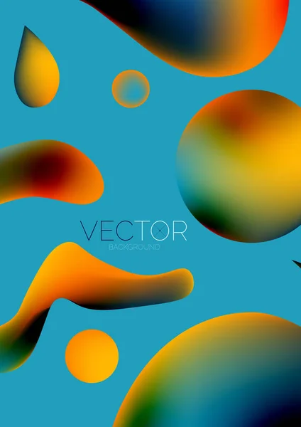 Fluid Water Drop Shape Composition Abstract Background Vector Illustration Banner — Archivo Imágenes Vectoriales
