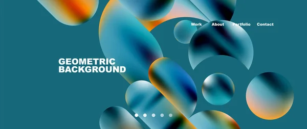 Colorful Metallic Geometric Shapes Minimal Abstract Background — 스톡 벡터